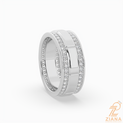Double Row Diamond Wedding Band