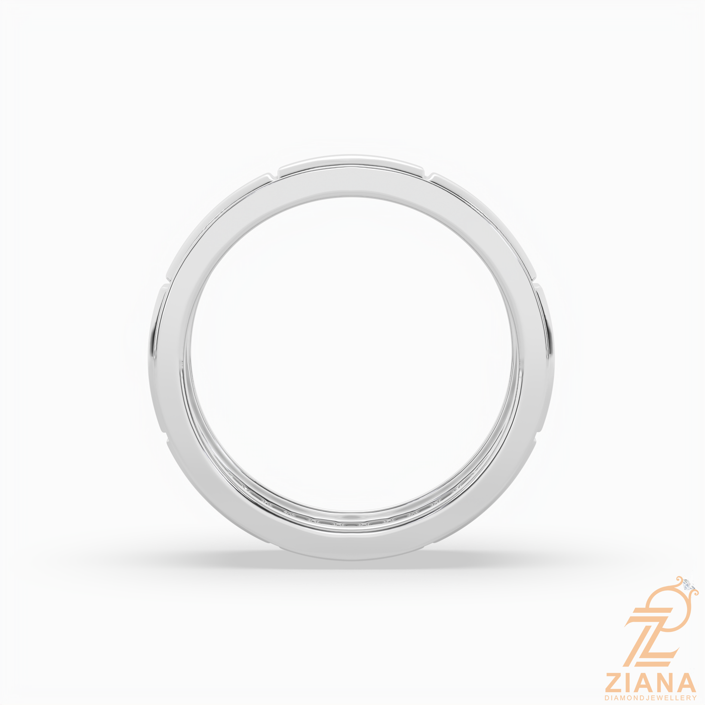 double row diamond wedding band