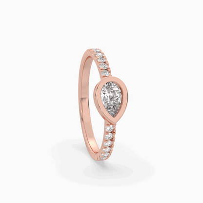 Pear Lab Grown Diamond East West Halo Fashion Ring