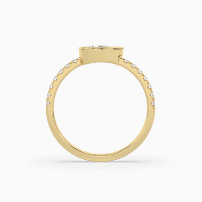 Pear Lab Grown Diamond East West Halo Fashion Ring