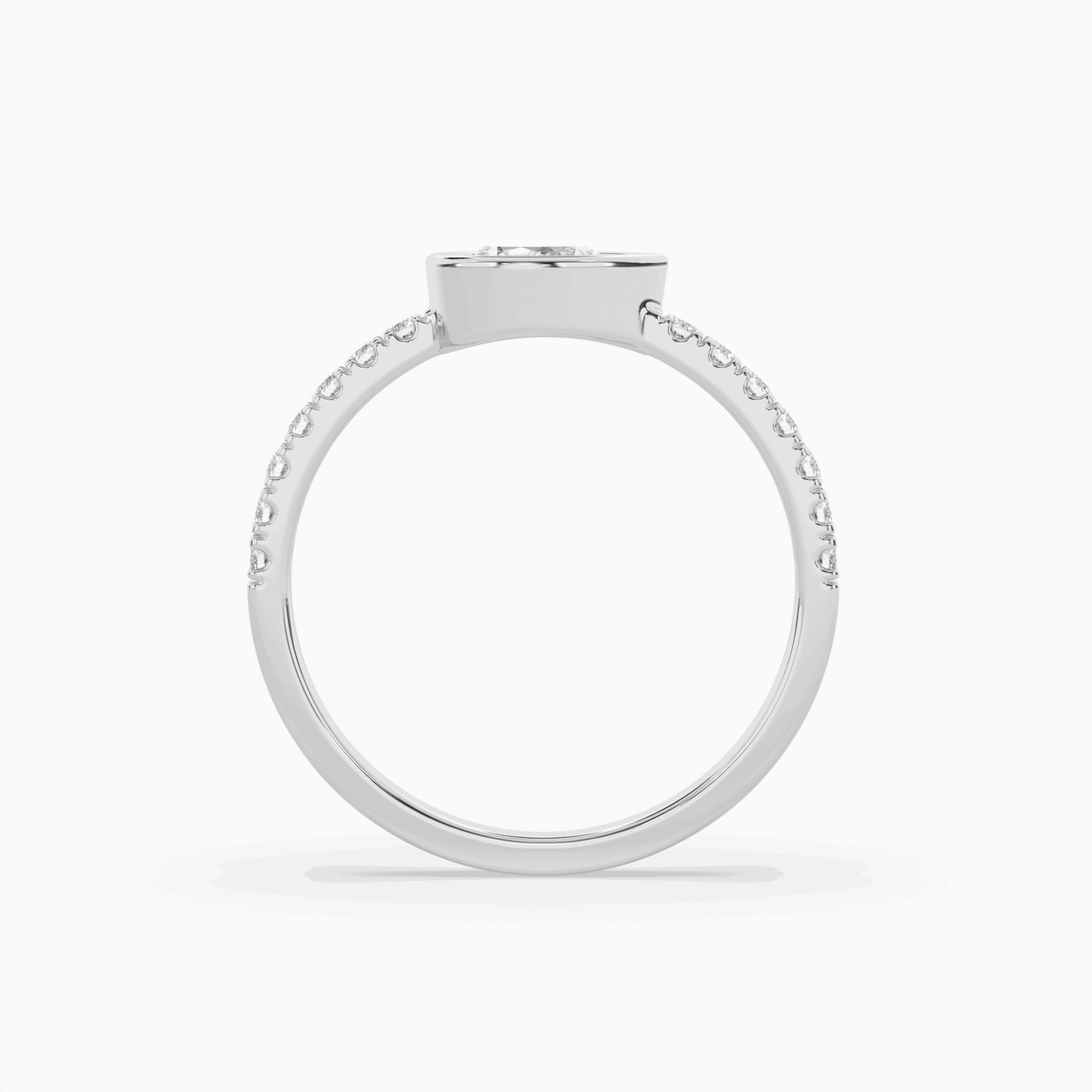 pear lab grown diamond east west halo fashion ring
