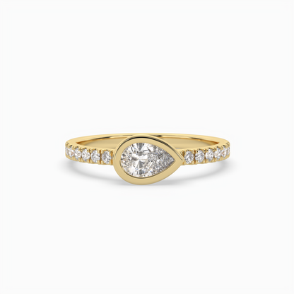 Pear Lab Grown Diamond East West Halo Fashion Ring