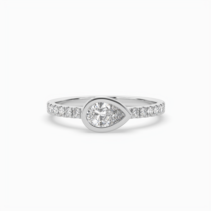 Pear Lab Grown Diamond East West Halo Fashion Ring