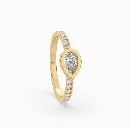 Pear Lab Grown Diamond East West Halo Fashion Ring