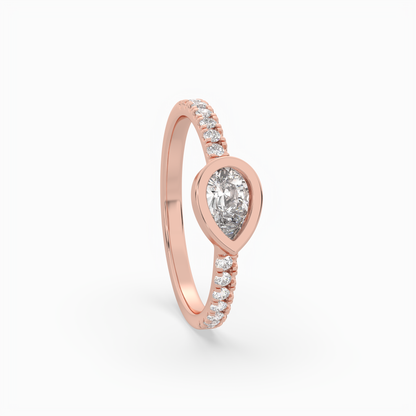 Pear Lab Grown Diamond East West Halo Fashion Ring