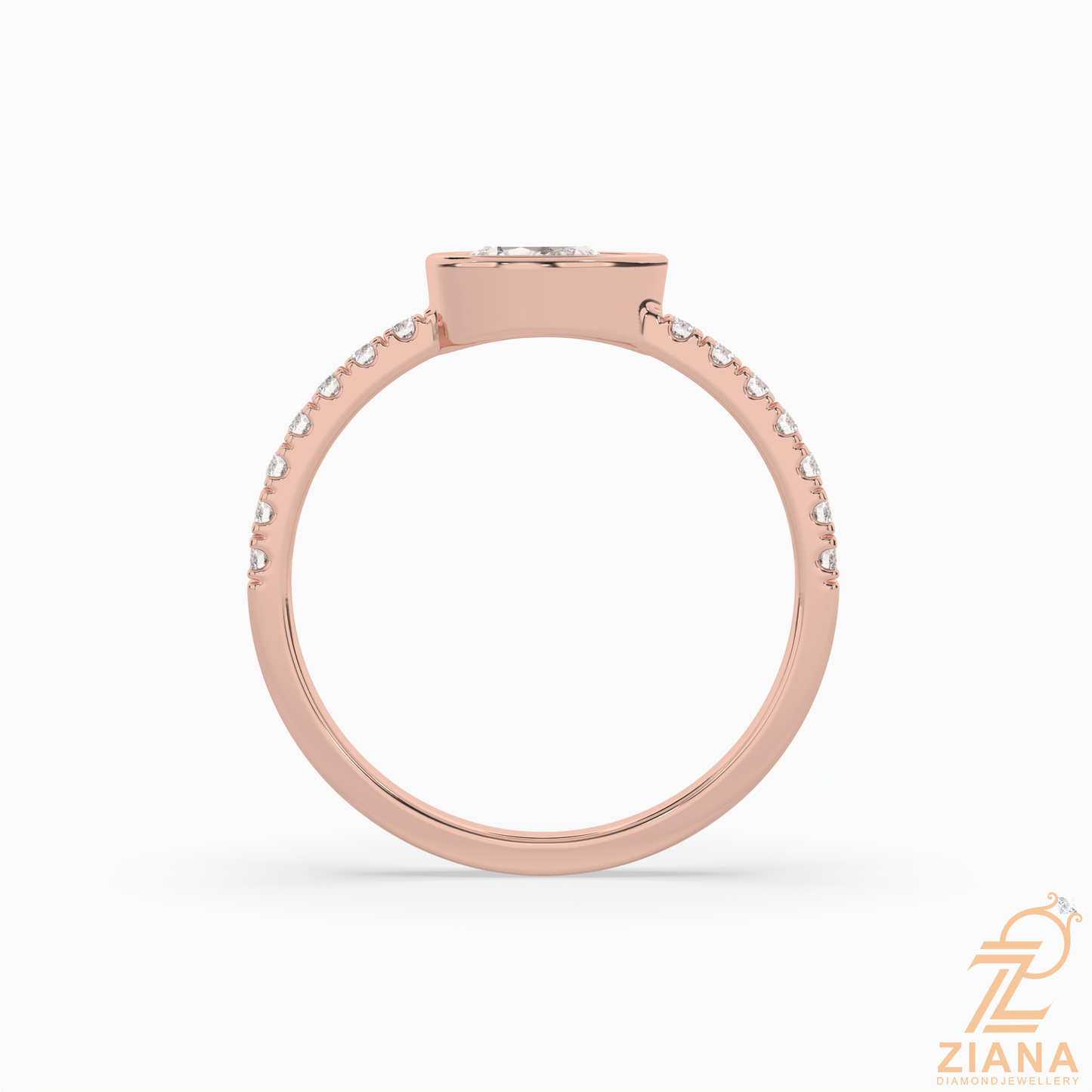 pear cut diamond bezel engagement ring