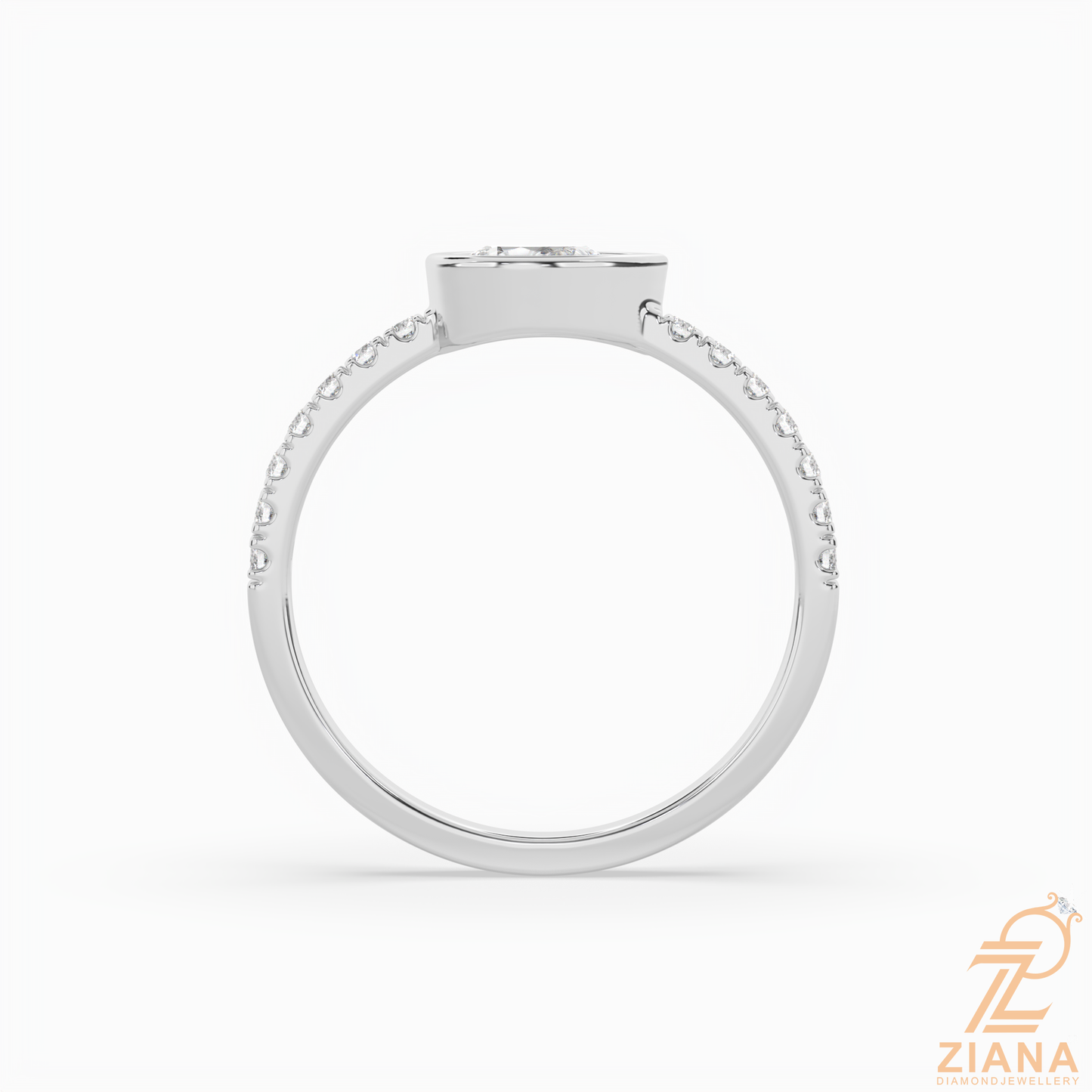 pear cut diamond bezel engagement ring