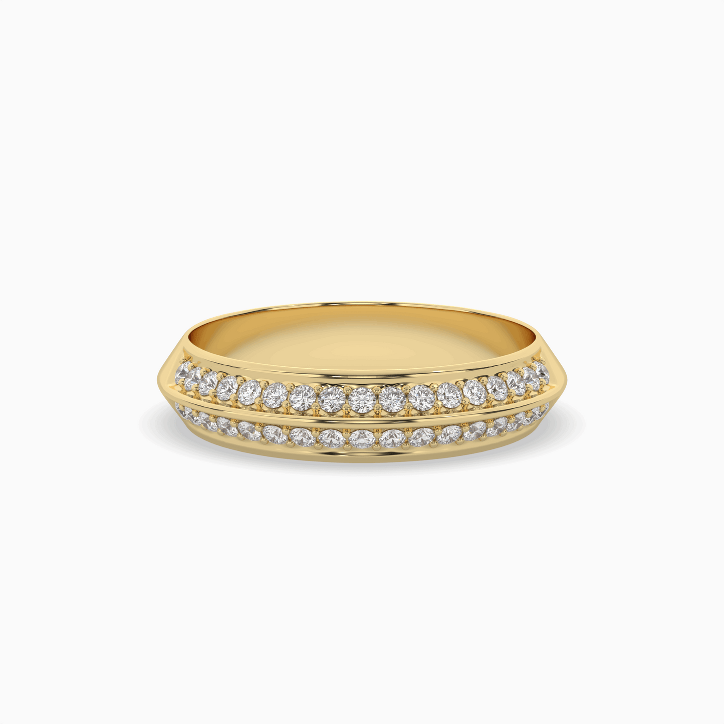 comfort fit double channel round cut diamond eternity ring