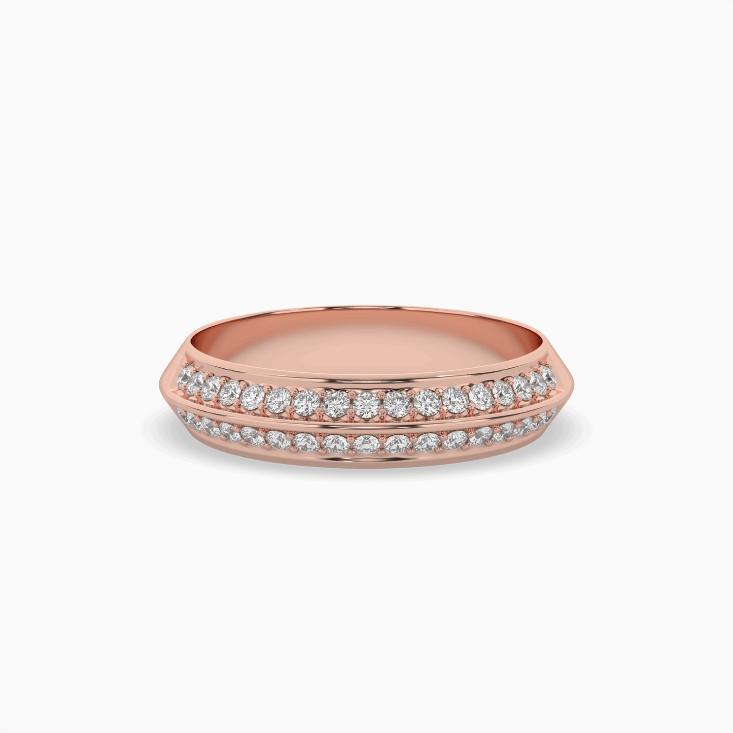 comfort fit double channel round cut diamond eternity ring