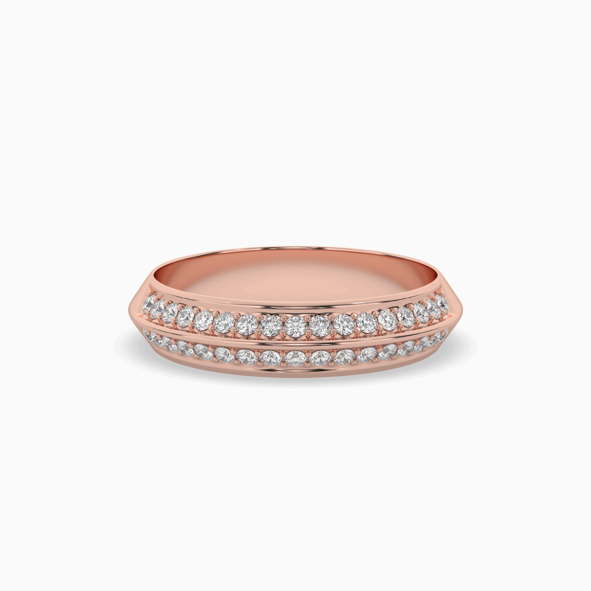Comfort Fit Double Channel Round Cut Diamond Eternity Ring
