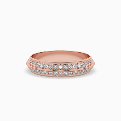 Comfort Fit Double Channel Round Cut Diamond Eternity Ring