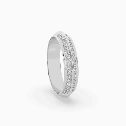 Comfort Fit Double Channel Round Cut Diamond Eternity Ring