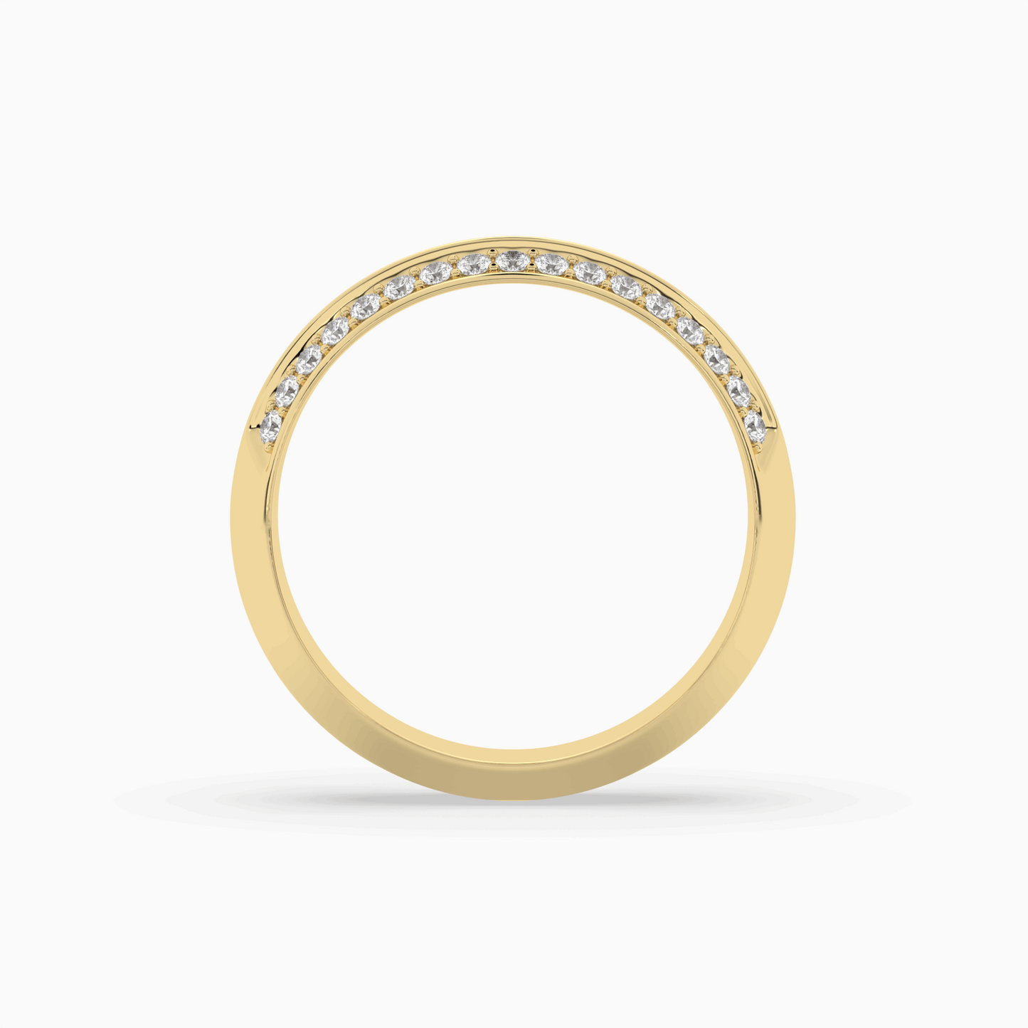 comfort fit double channel round cut diamond eternity ring