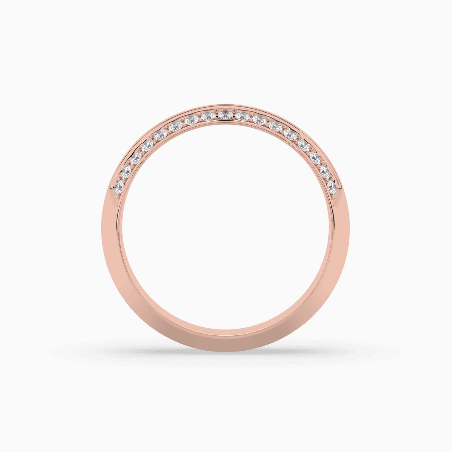 comfort fit double channel round cut diamond eternity ring