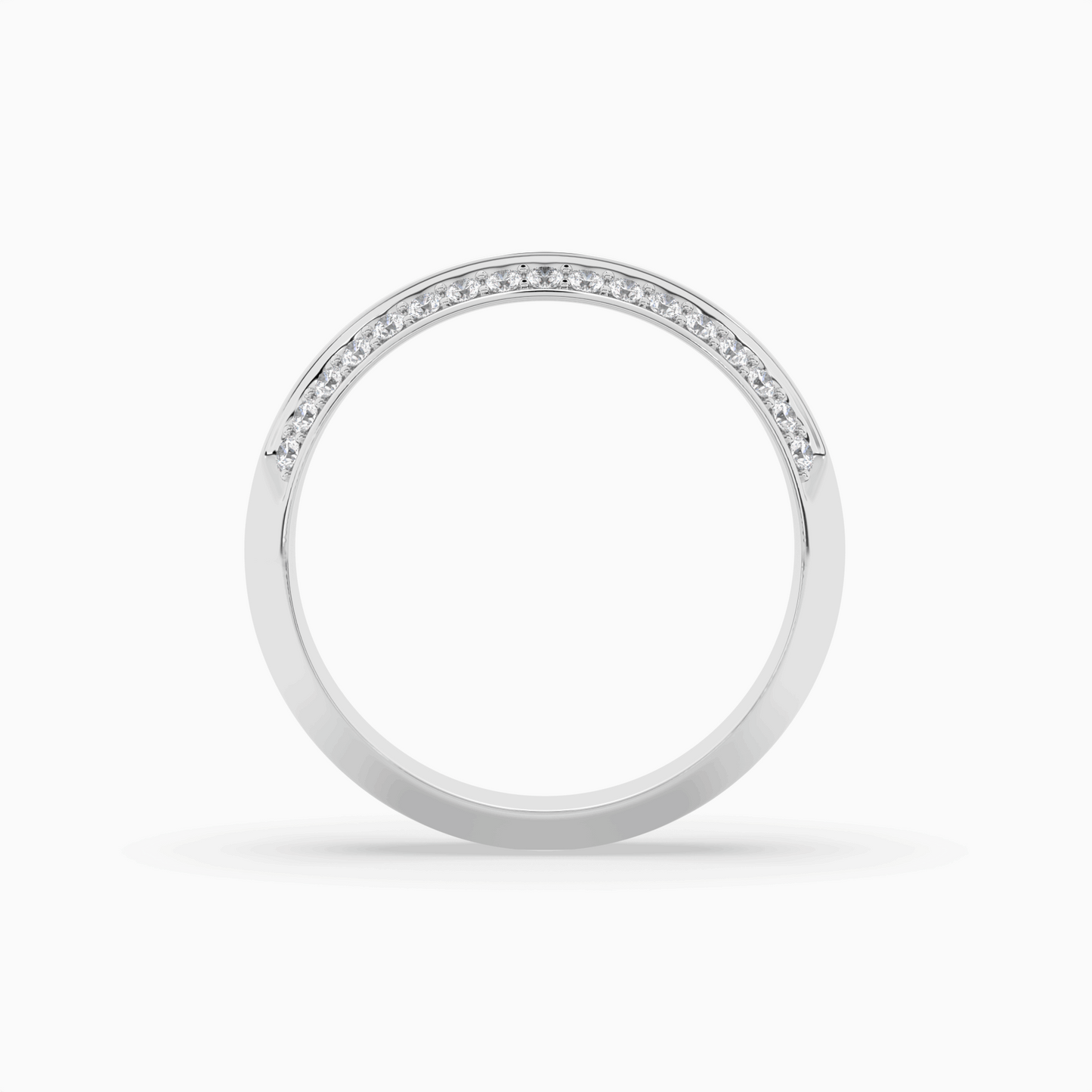 comfort fit double channel round cut diamond eternity ring