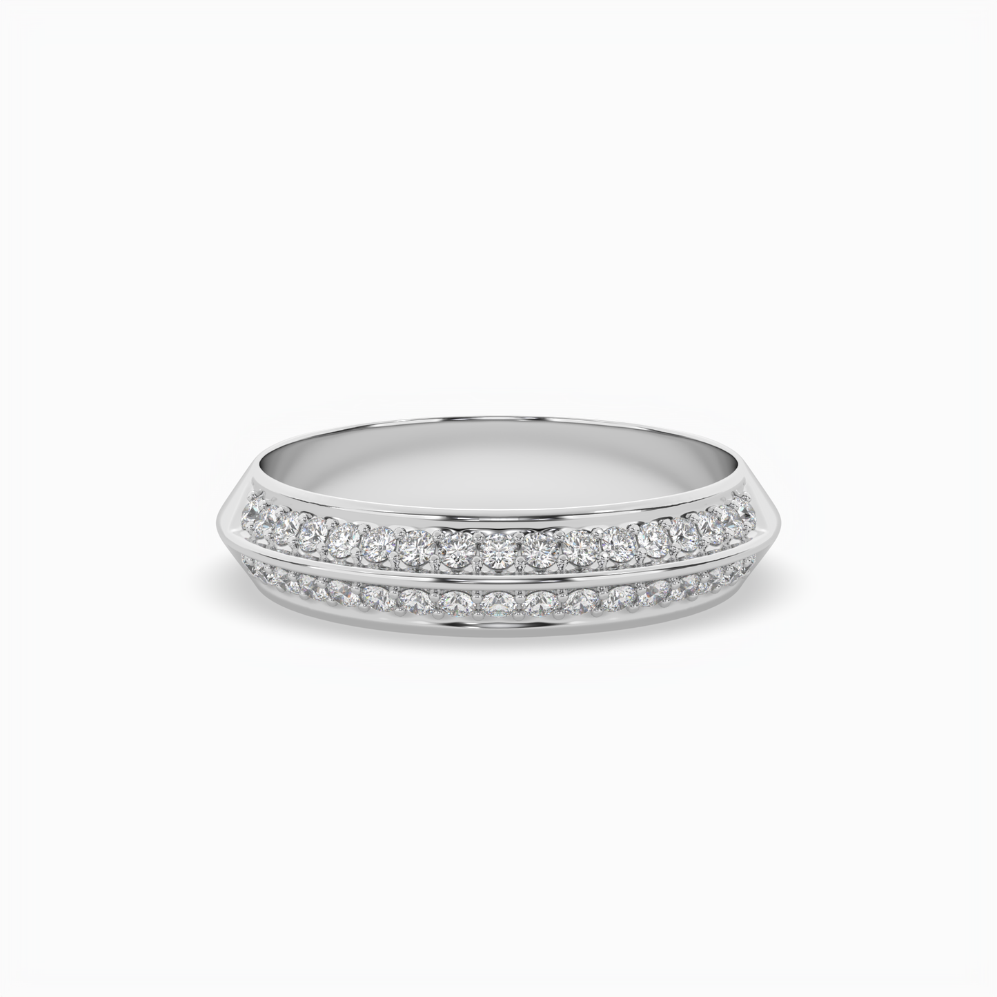 comfort fit double channel round cut diamond eternity ring