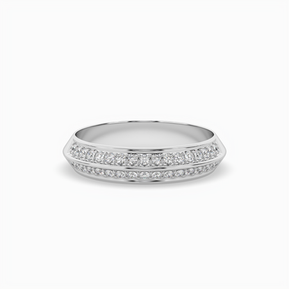 Comfort Fit Double Channel Round Cut Diamond Eternity Ring