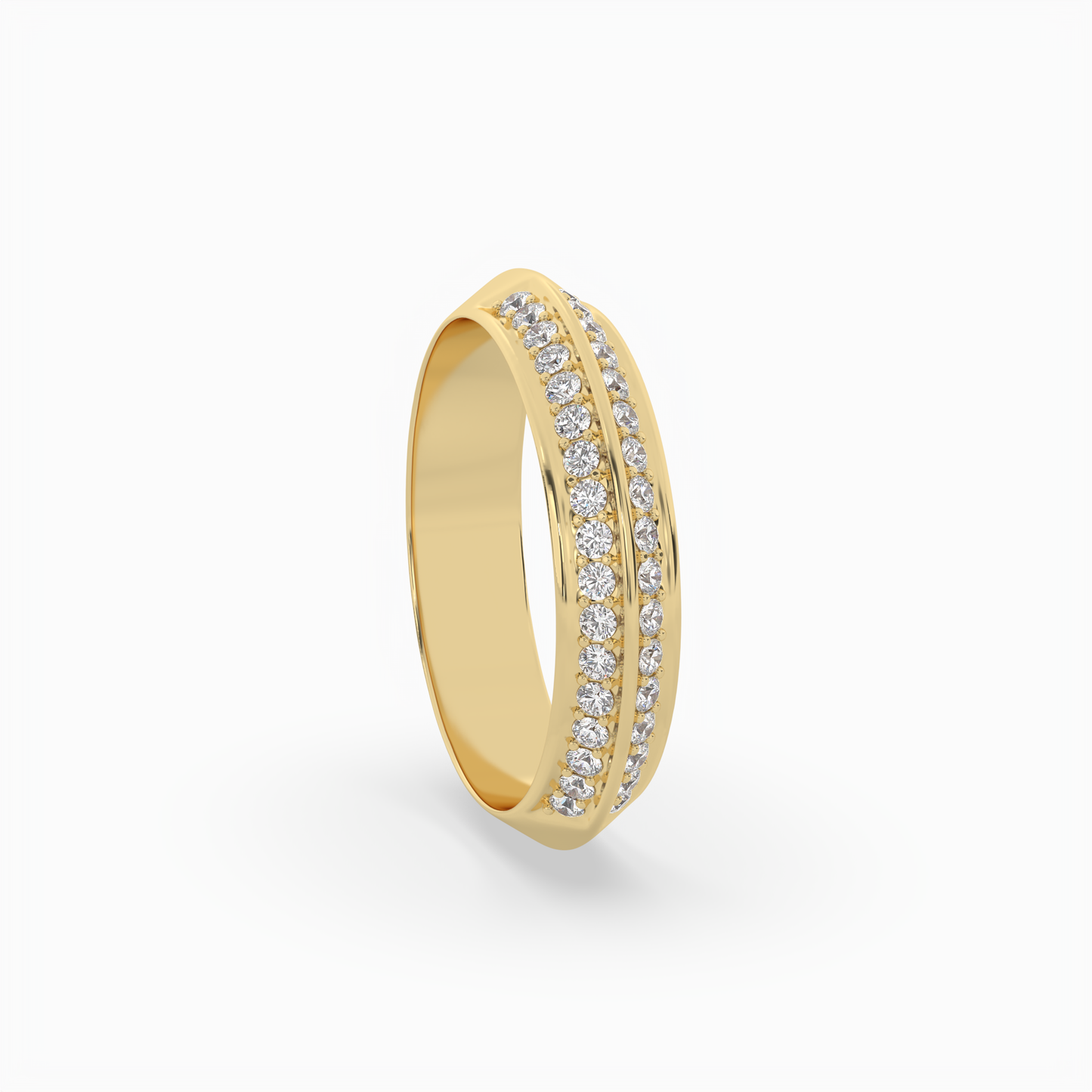 comfort fit double channel round cut diamond eternity ring