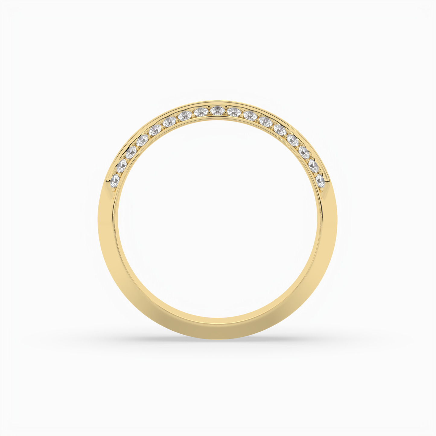 comfort fit double channel round cut diamond eternity ring