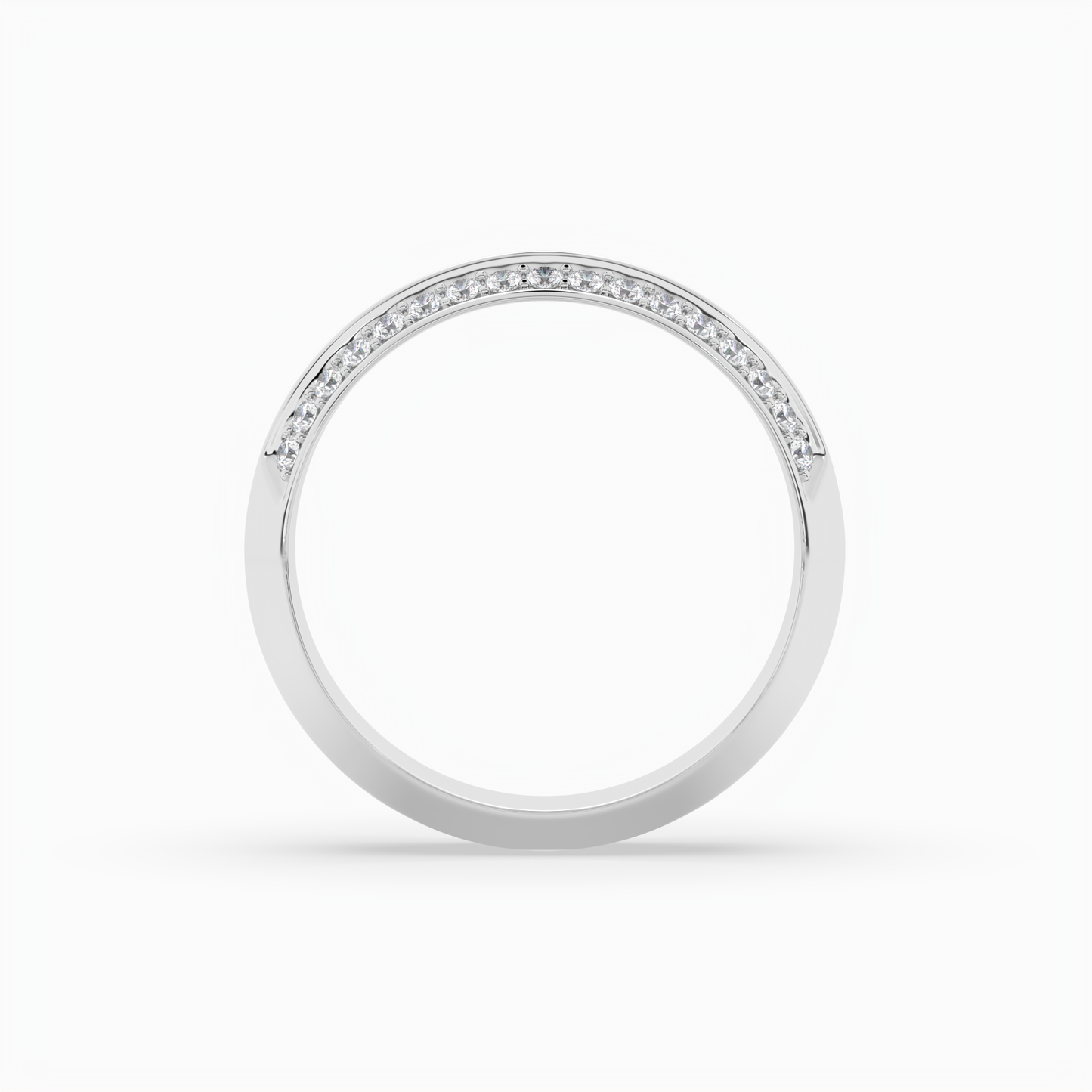 comfort fit double channel round cut diamond eternity ring