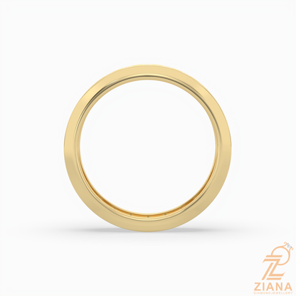 Channel Set Round Diamond Wedding Band Ring