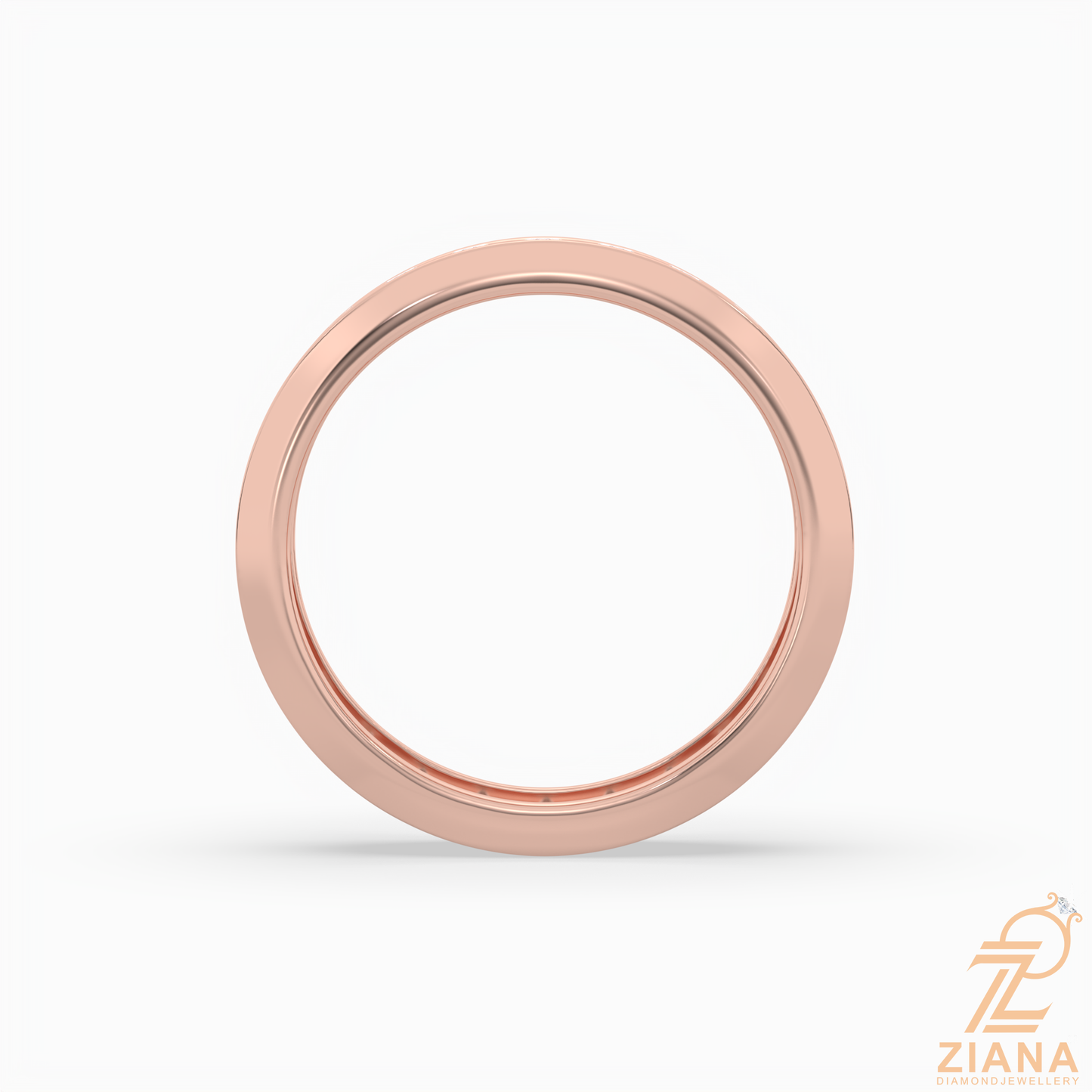 channel set round diamond wedding band ring
