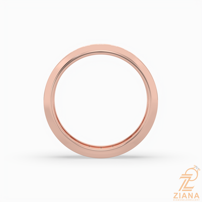 Channel Set Round Diamond Wedding Band Ring