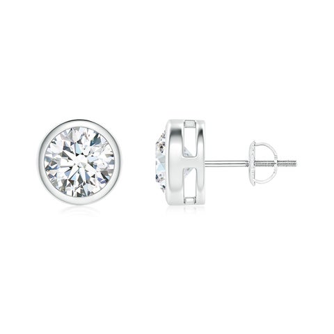 bezel set round diamond solitair studs