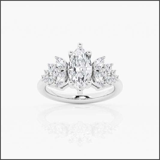 truly custom 1 1/2 ctw marquise lab grown diamond engagement ring