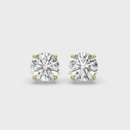 Round Brilliant Solitaire Diamond Stud Earrings