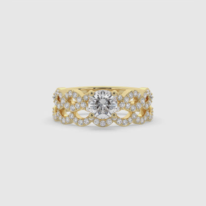 Round Brilliant Cut Diamond Infinity Bridal Ring Set