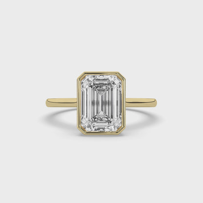 Radiant Cut Bezel Set Solitaire Engagement Ring