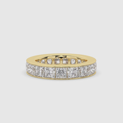 Channel Set Princess Diamond Wedding Band