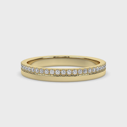 Round Cut Diamond Half Eternity Wedding Band
