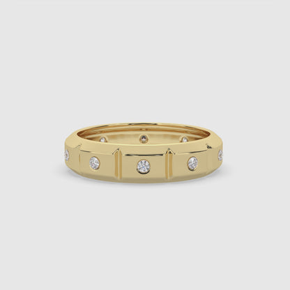 Flush Set Round Diamond Wedding Band