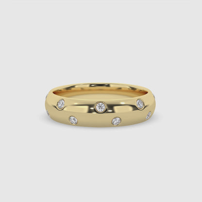Flush Set Round Diamond Band