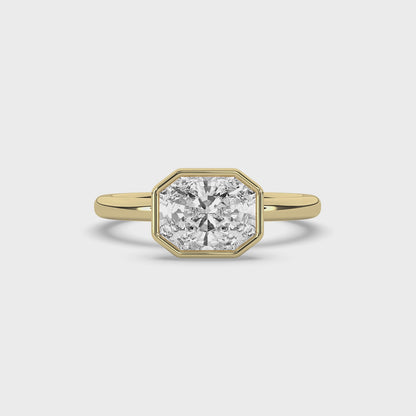 Radiant Cut Bezel Set Solitaire Engagement Ring