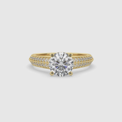 Round Brilliant Cut Diamond Split Shank Engagement Ring