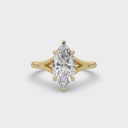 Marquise Solitaire Diamond Engagement Ring