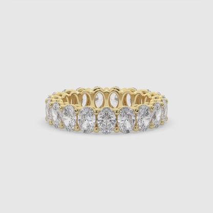 Oval Diamond Eternity Band Ring