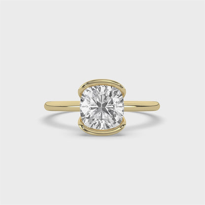 Cushion Cut Solitaire Diamond Engagement Ring
