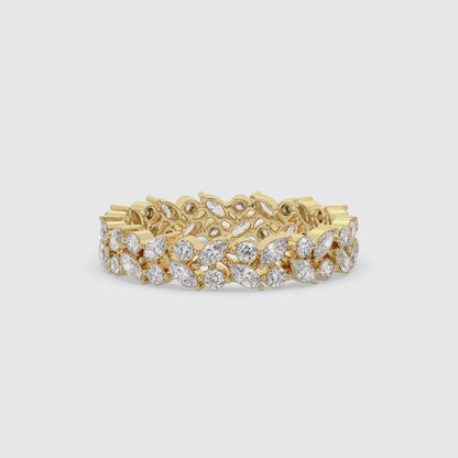 Marquise & Round Diamond Eternity Band Ring