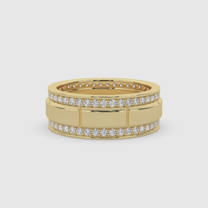 Double Row Diamond Wedding Band