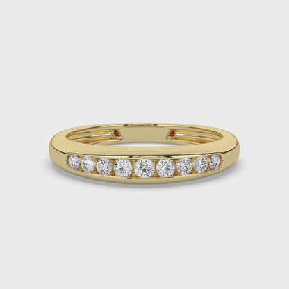 Round Cut Flush Set Diamond Wedding Band