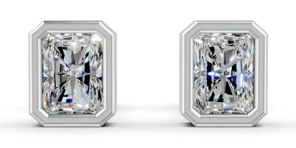 Minimalist Radiant Diamond Studs