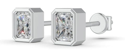 Minimalist Radiant Diamond Studs
