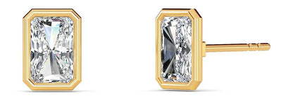 Minimalist Radiant Diamond Studs