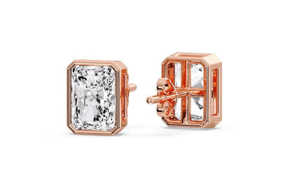 Minimalist Radiant Diamond Studs