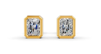 Minimalist Radiant Diamond Studs