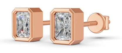 Minimalist Radiant Diamond Studs